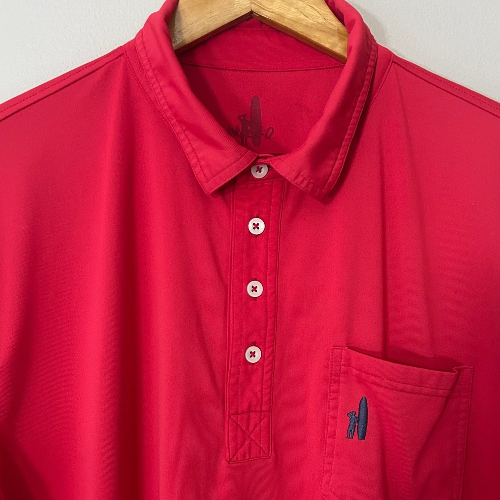 Johnnie-O Polo Shirt Mens XL Red Short Sleeve Performance Providence St Mel Logo